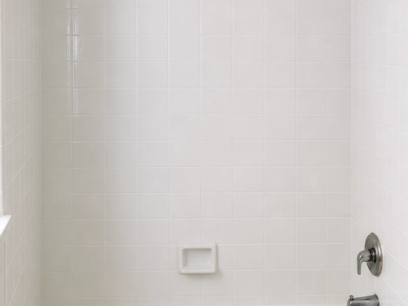 Recolored white tub-surround tile in a Southgate bathroom after reglazing, Hayward, CA